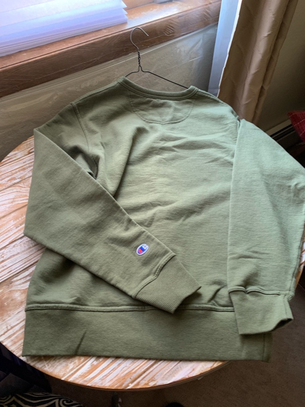 Champion Unisex Olive Green Powerblend Crewneck Sweatshirt - Size S - Picture 4 of 11